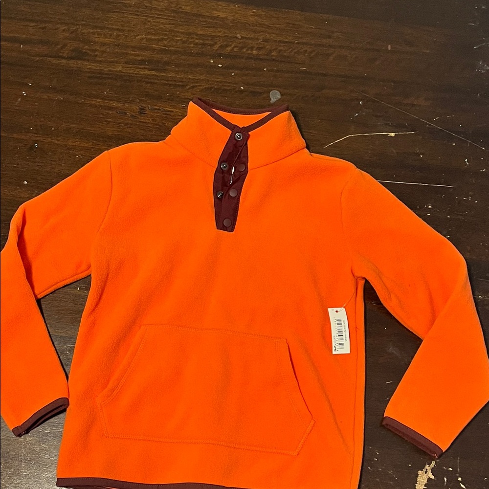 Amazon Essentials Kids Orange Fleece Pullover